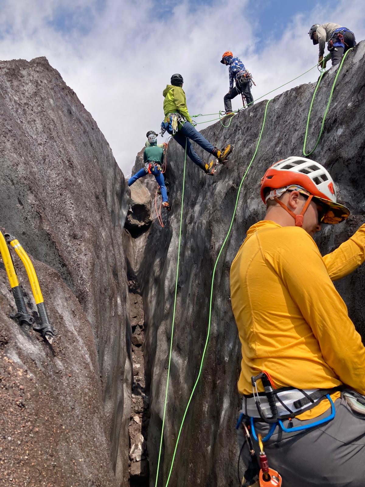 Ice Climbing Crevasses on the Nisqually Glacier